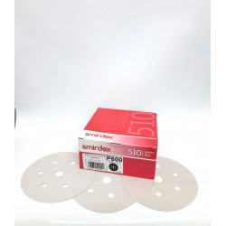 WHITE DRY SANDING VELCRO DISC P600 150MM